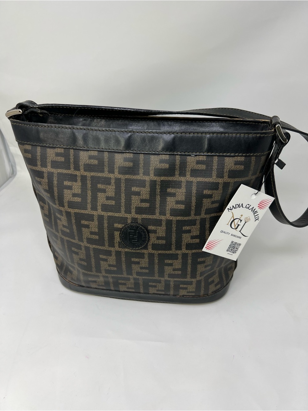 Fendi Shoulder Hobo Zucca Canvas Brown Bag Vintage